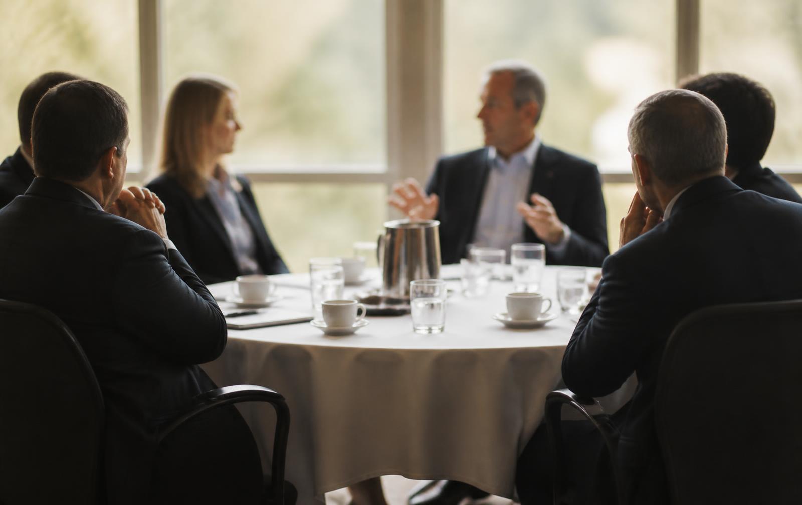 A small private roundtable conversation